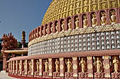 Myanmar - Sagaing, Sitagu International Buddhist Academy built in 1994 with the architecture inspired by the stupa at Sanchi. 